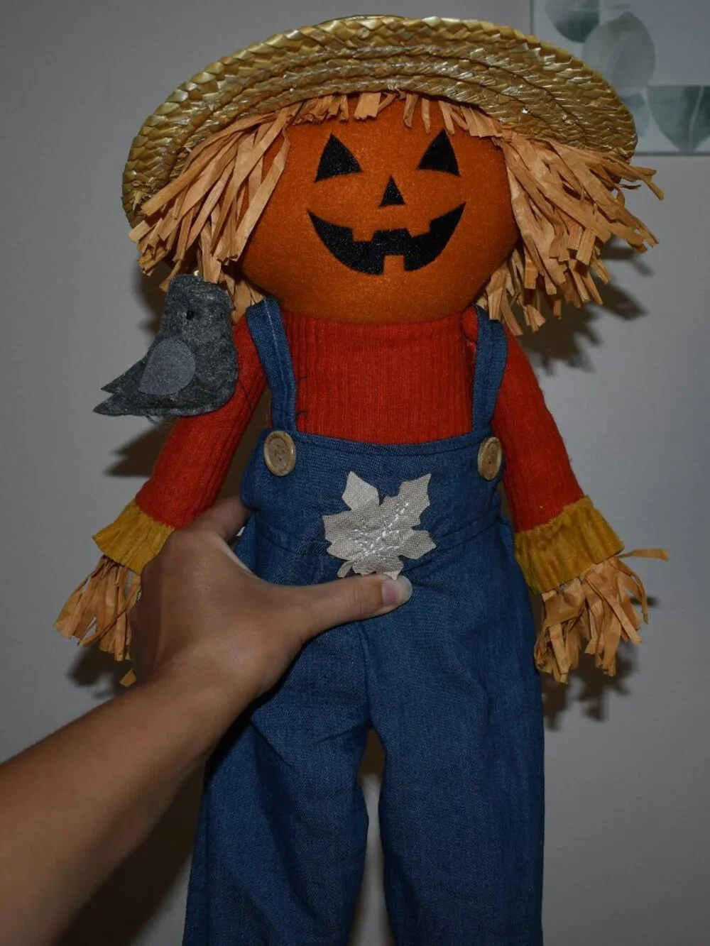 Country Cottage Jack O Lantern Pumpkin Scarecrow Man Doll Fall Halloween Decor